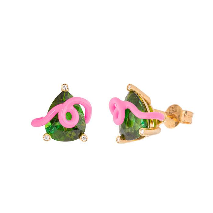 RAVEN EARRINGS IN CANDY ROSE WITH TOURMALINE