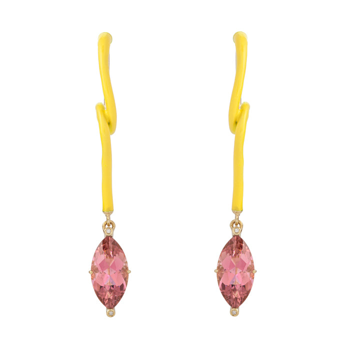ALICIA EARRINGS IN SUNFLOWER WITH PINK TOURMALINE