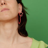 2 TONE LARGE FLOWER POWER EARRINGS LIGHT PINK AND HOT PINK