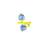 DOUBLE HEART VINE RING ~ IN YELLOW